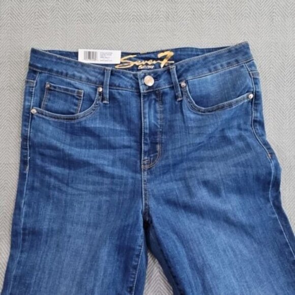 SEVEN 7 JEANS WOMEN'S TOWER STRAIGHT CROP DESIGNER SIZE 10 (36x24) New w/ Tags - Picture 15 of 16